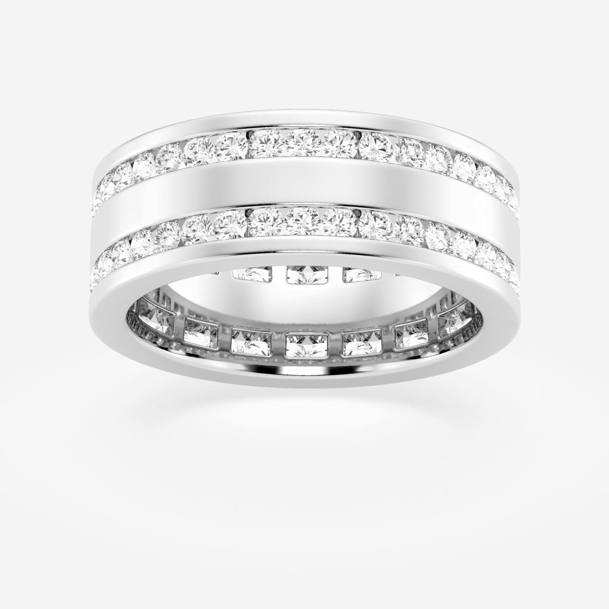product video for 1 7/8 ctw Round Lab Grown Diamond Men's Eternity Band - 8.4mm Width