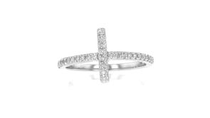 20 ct. t.w. Diamond Bar Ring in Sterling Silver