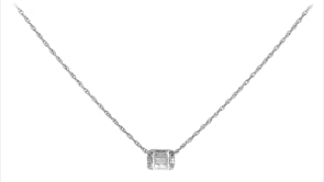 12 ct. t.w. Baguette and Round Diamond Cluster Pendant Necklace in Sterling Silver