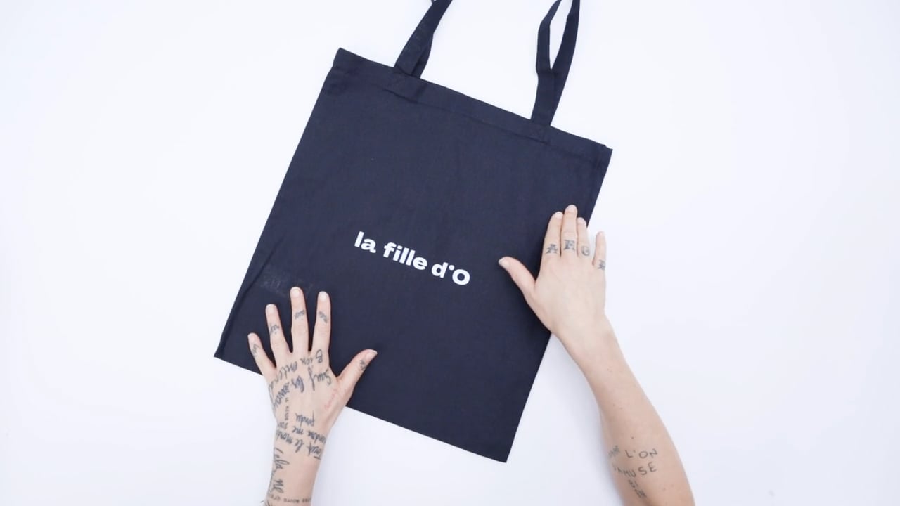 tote bag linen black la fille d O lingerie