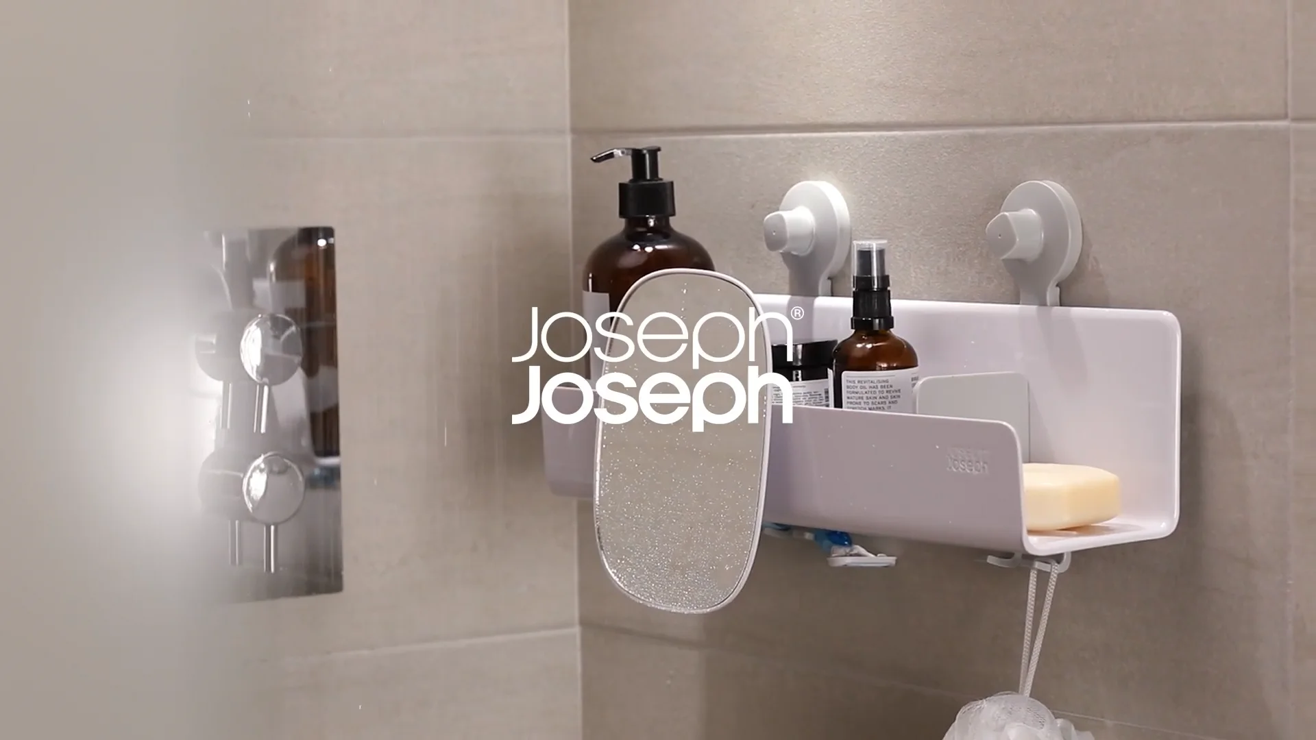 Joseph Joseph EasyStore Corner Shower Cad with Mirror White - Aldiss