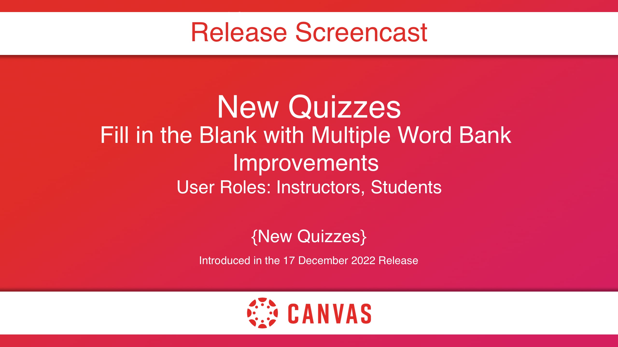 Portugees Rood blik New Quizzes: Fill in the Blank with Multiple Word Bank Improvements on Vimeo