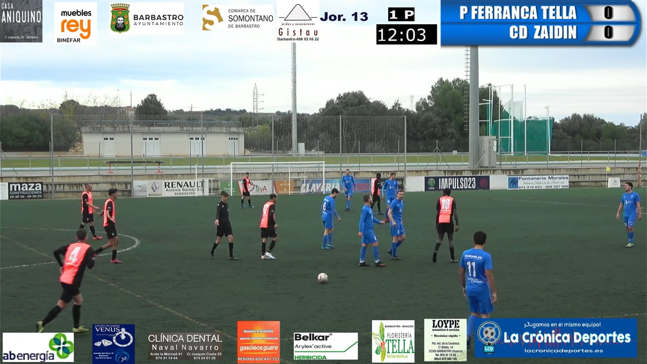 (RESUMEN y GOLES) P. Ferranca Tella 1-1 CD Zaidin / Jornada 13 / 1ª Regional Gr 2