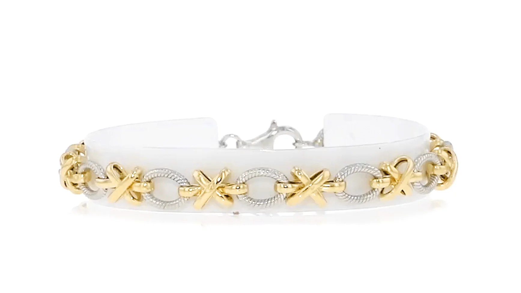 Sterling Silver and 14kt Yellow Gold XO-Link Bracelet