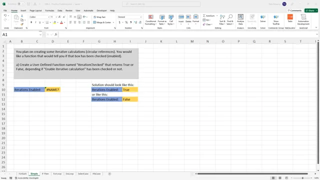 Iterative deals calculation excel