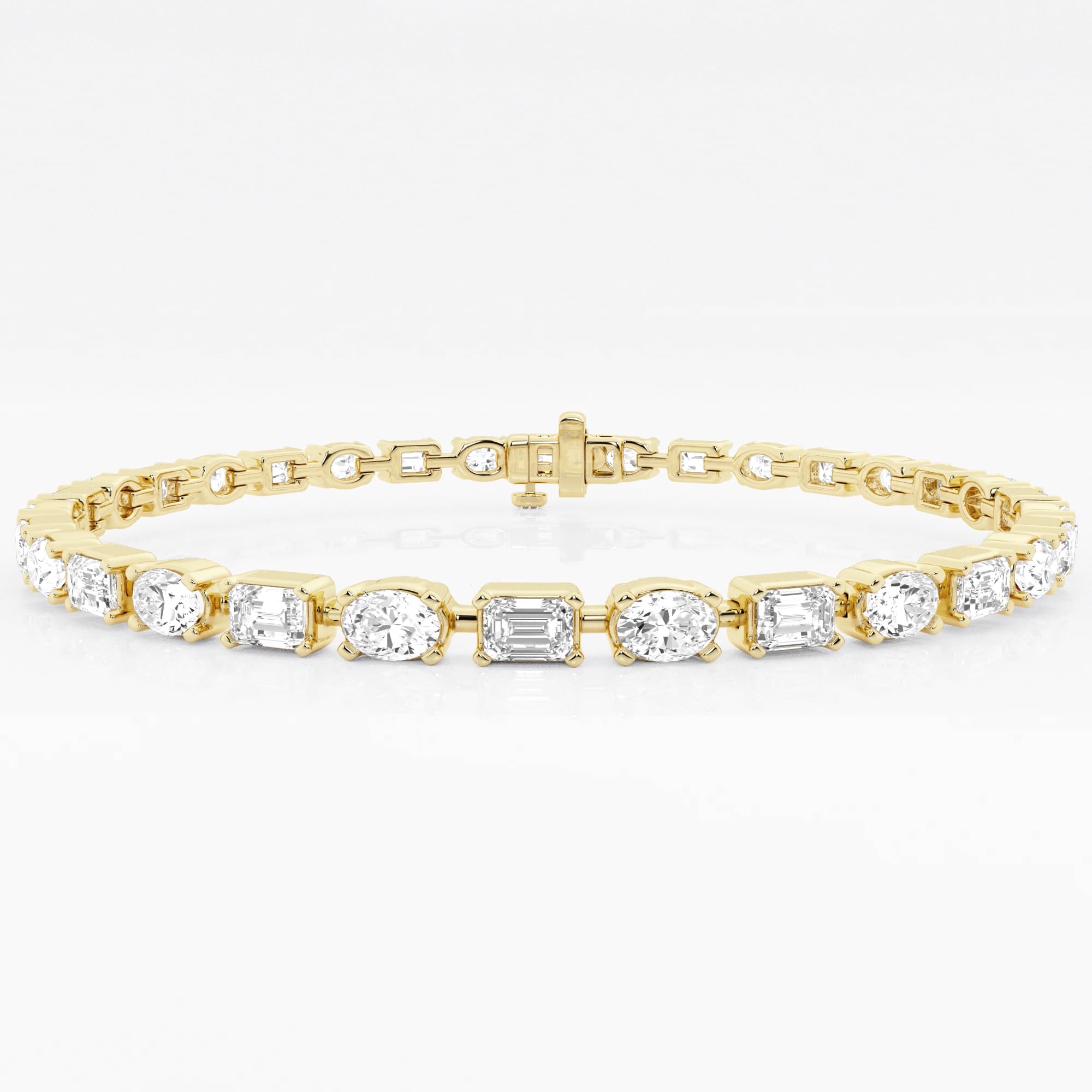 product video for Badgley Mischka Near-Colorless 7 ctw Emerald and Oval Lab Grown Diamond Alternating Fashion Bracelet 8 Inches