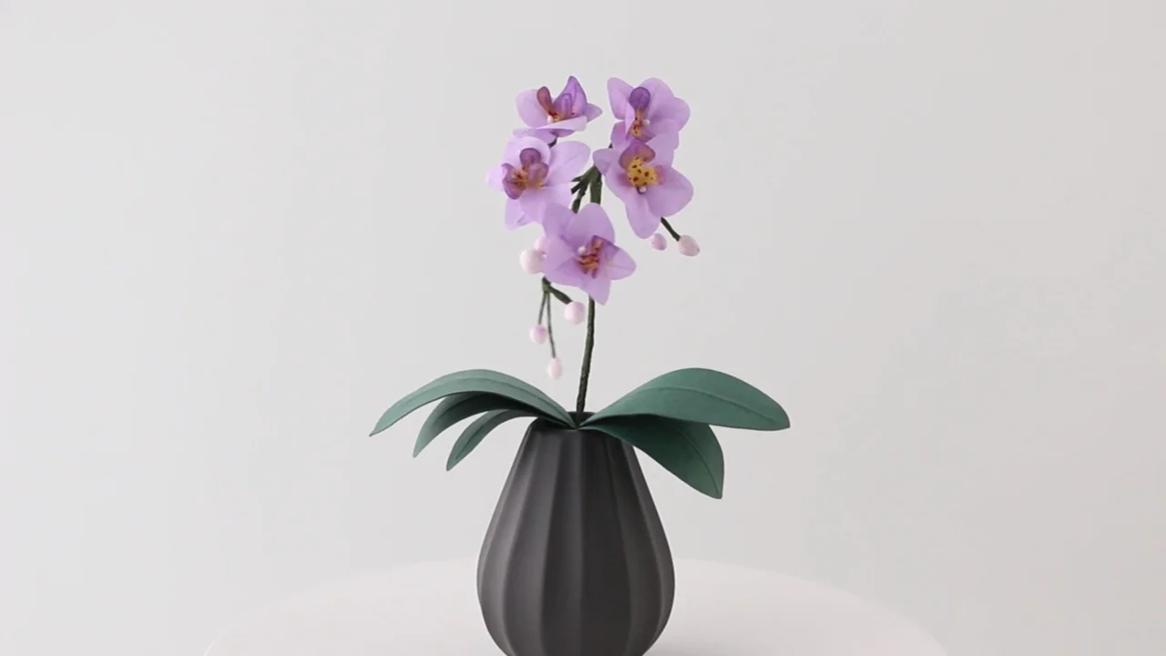 即日発送可】和紙の仏花 お供え花／ミニ胡蝶蘭 花器付き 全3色 | Washi