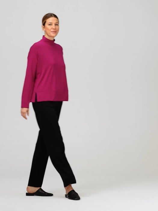 TENCEL™ modal mock-neck minimalist sweater