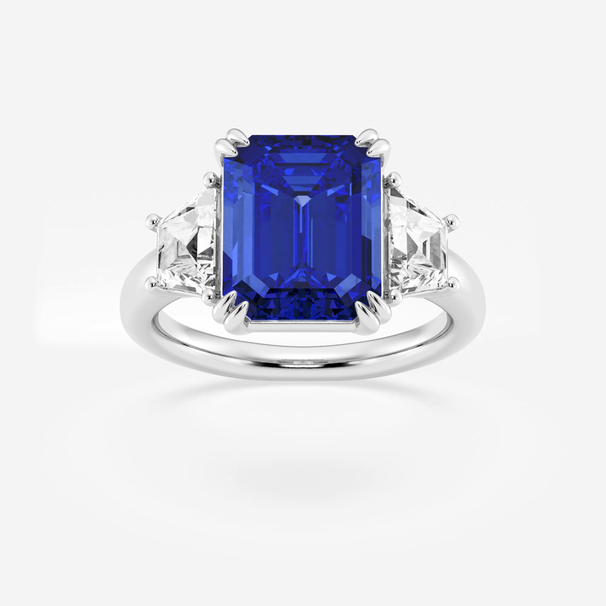 Lily 6 ctw Emerald Cut Sapphire and Trapezoid Lab Grown