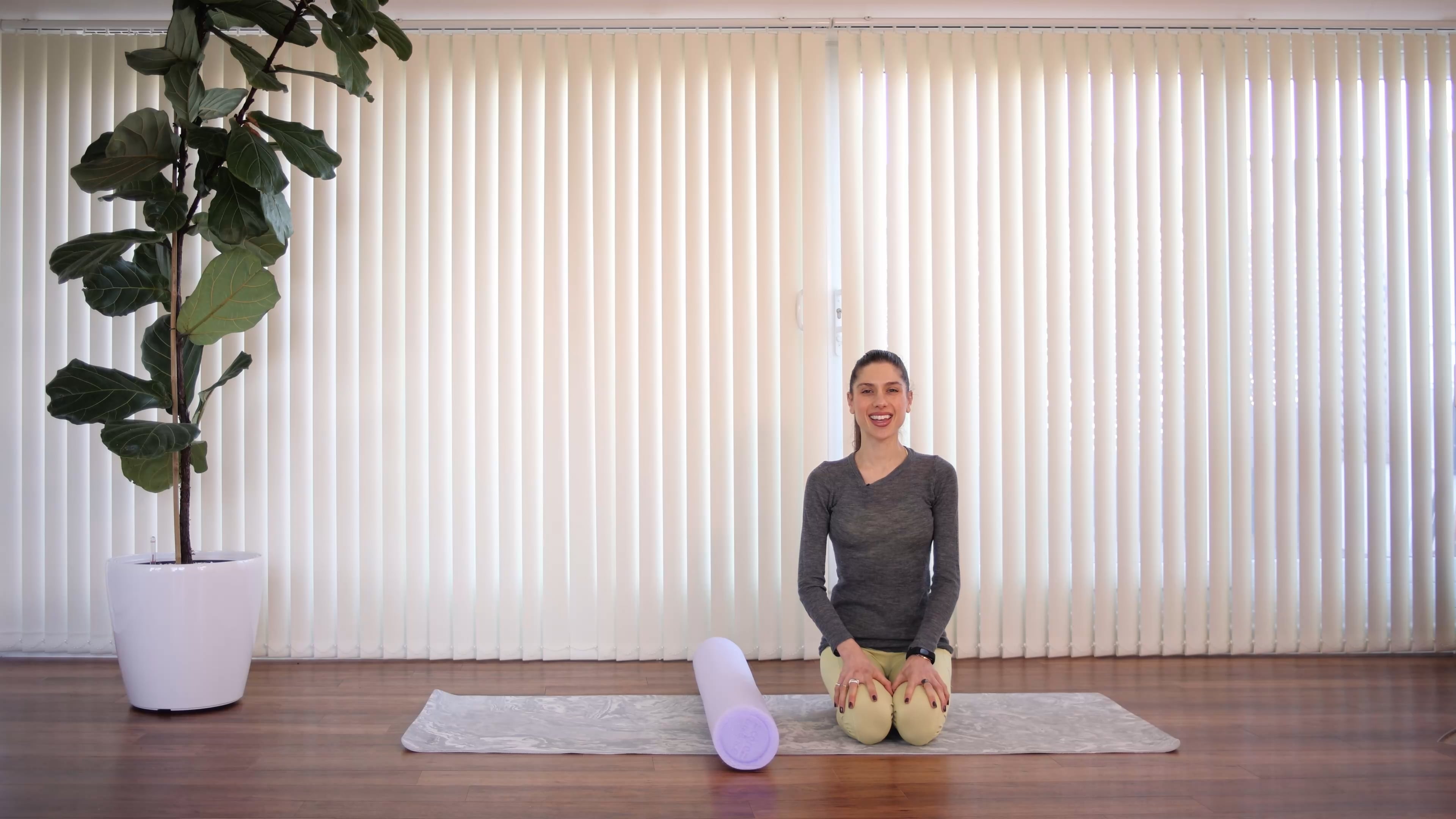 Foam roller stretching for hamstrings and calves