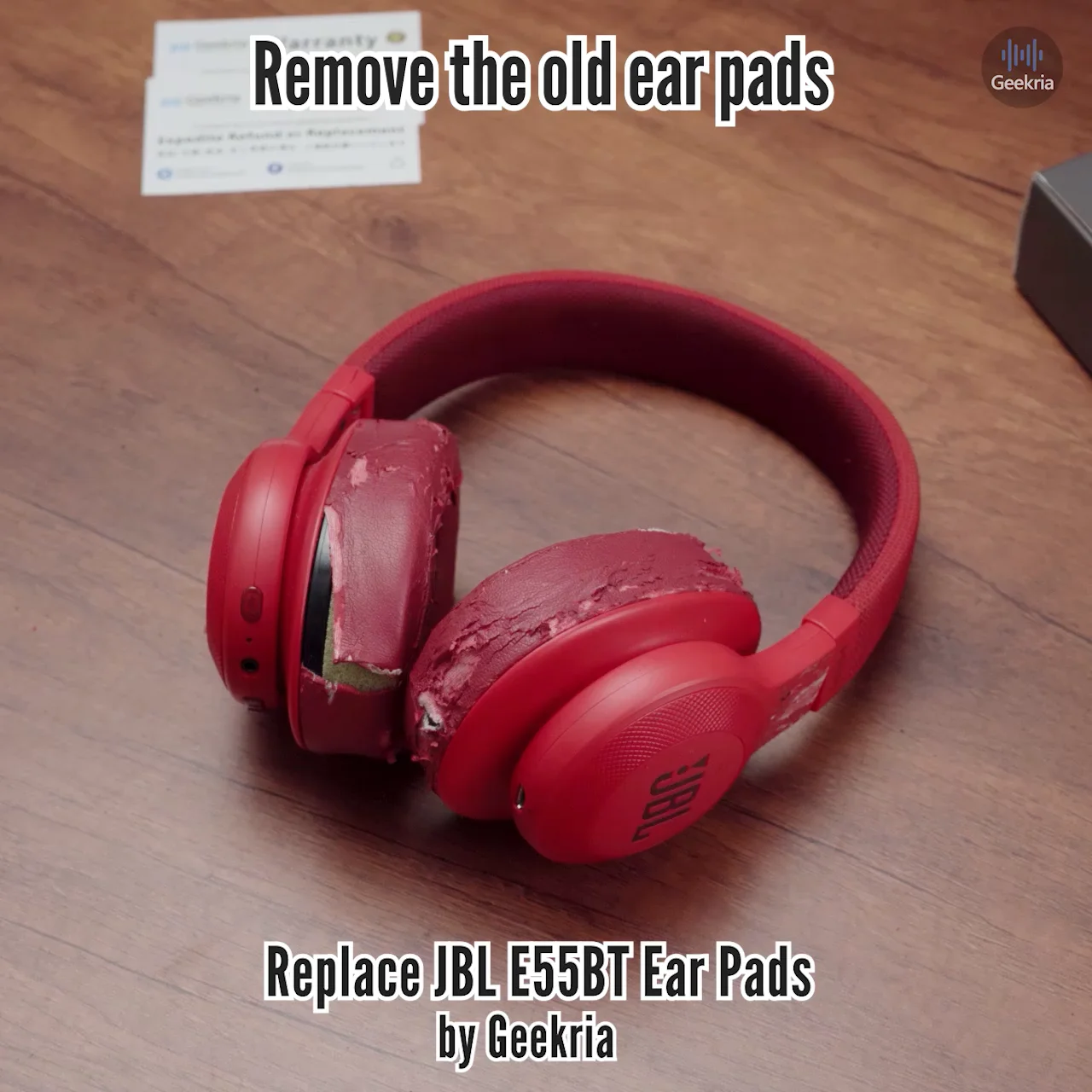 Geekria Replacement Ear Pads for JBL E55BT Headphones Ear Cushions (Re