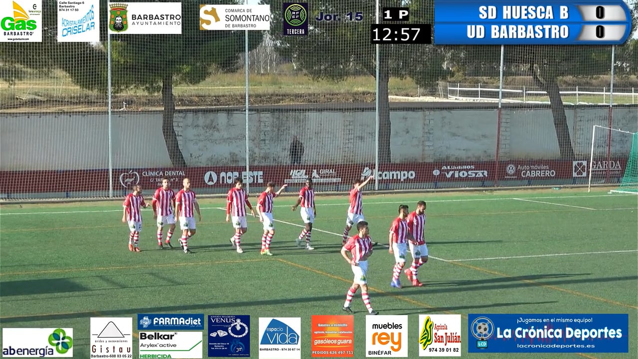(RESUMEN y GOLES) SD Huesca B 0-2 UD Barbastro / Jornada 15 / 3ª División
