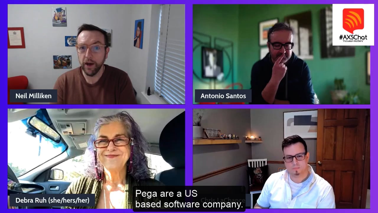 Chris LaChance giving a talk about accessibility