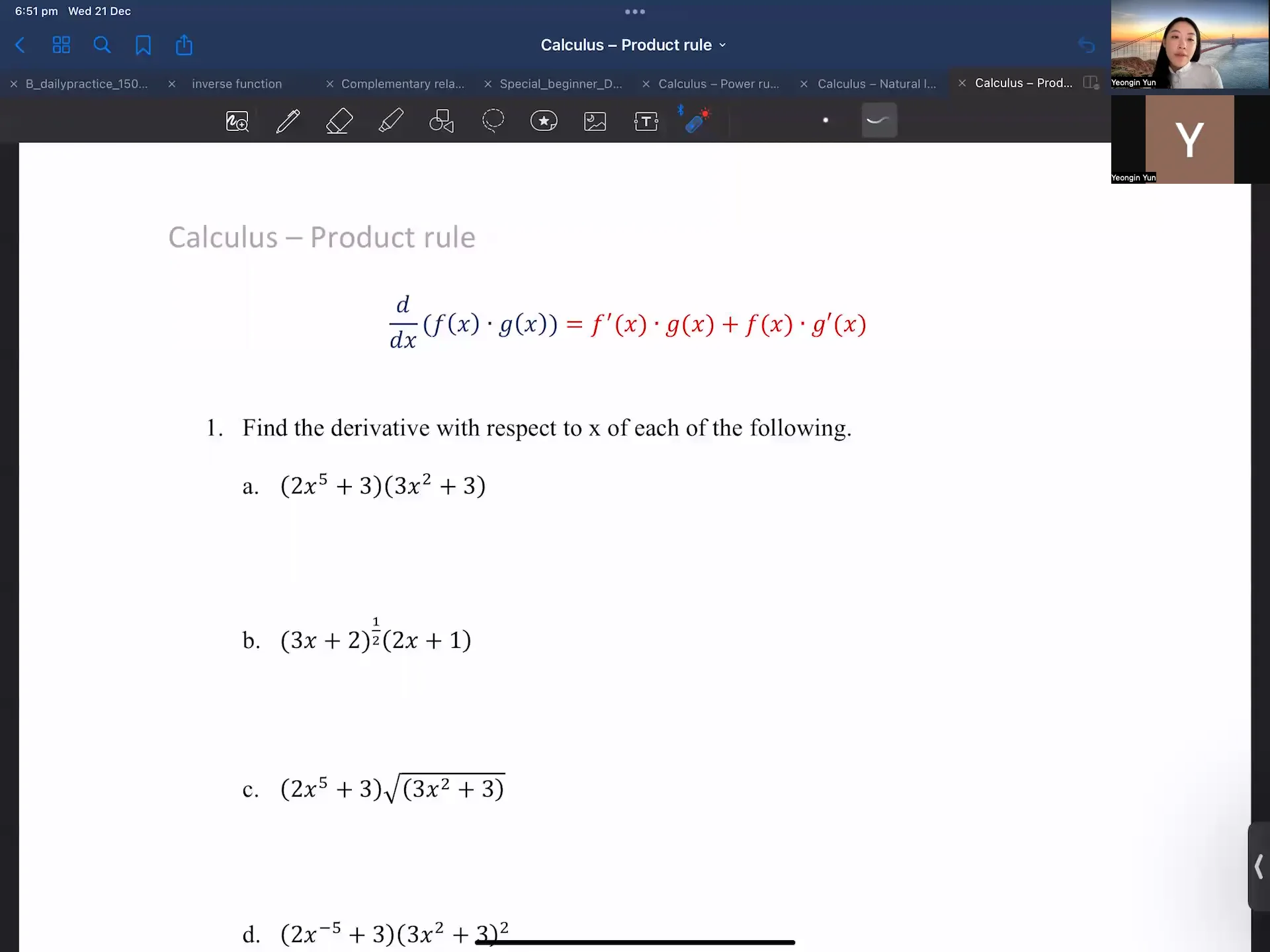 Calculus - Product rule.mp4 on Vimeo