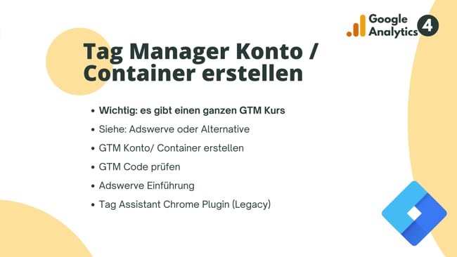 Tag Manager Konto / Container erstellen