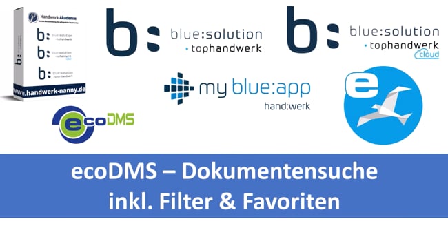 ecoDMS Dokumentensuche - Filterfunktionen