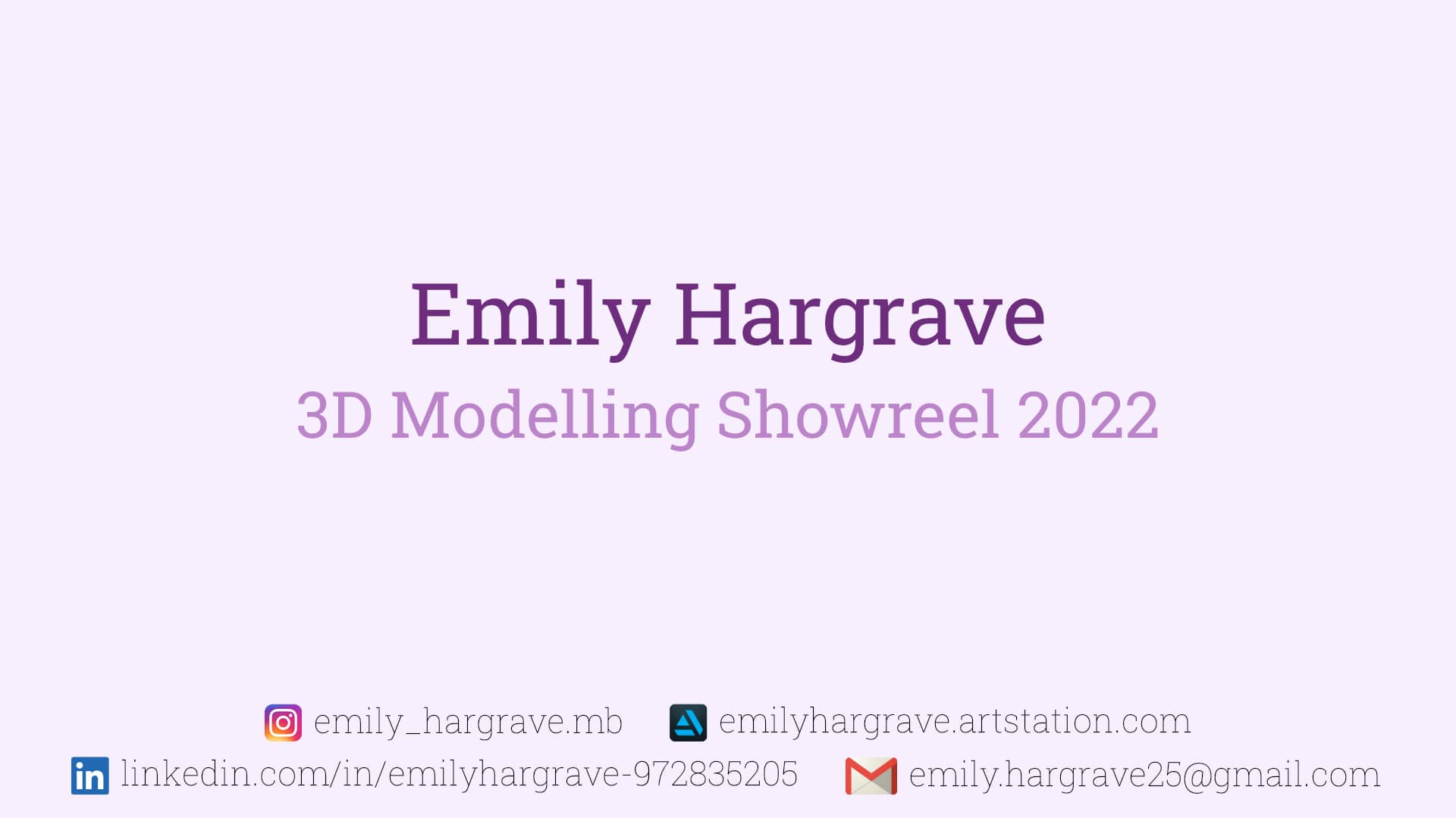 3D Modelling Showreel 2022 Emily Hargrave on Vimeo