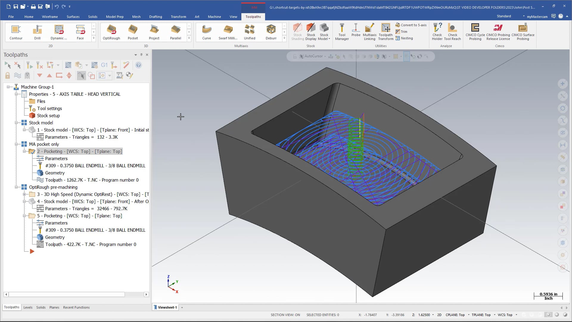 Simultaneous Multi Axis toolpaths