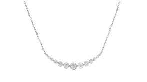 1.00 ct. t.w. Diamond Curve Bar Necklace in 14kt White Gold