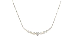 1.00 ct. t.w. Diamond Curve Bar Necklace in 14kt Yellow Gold