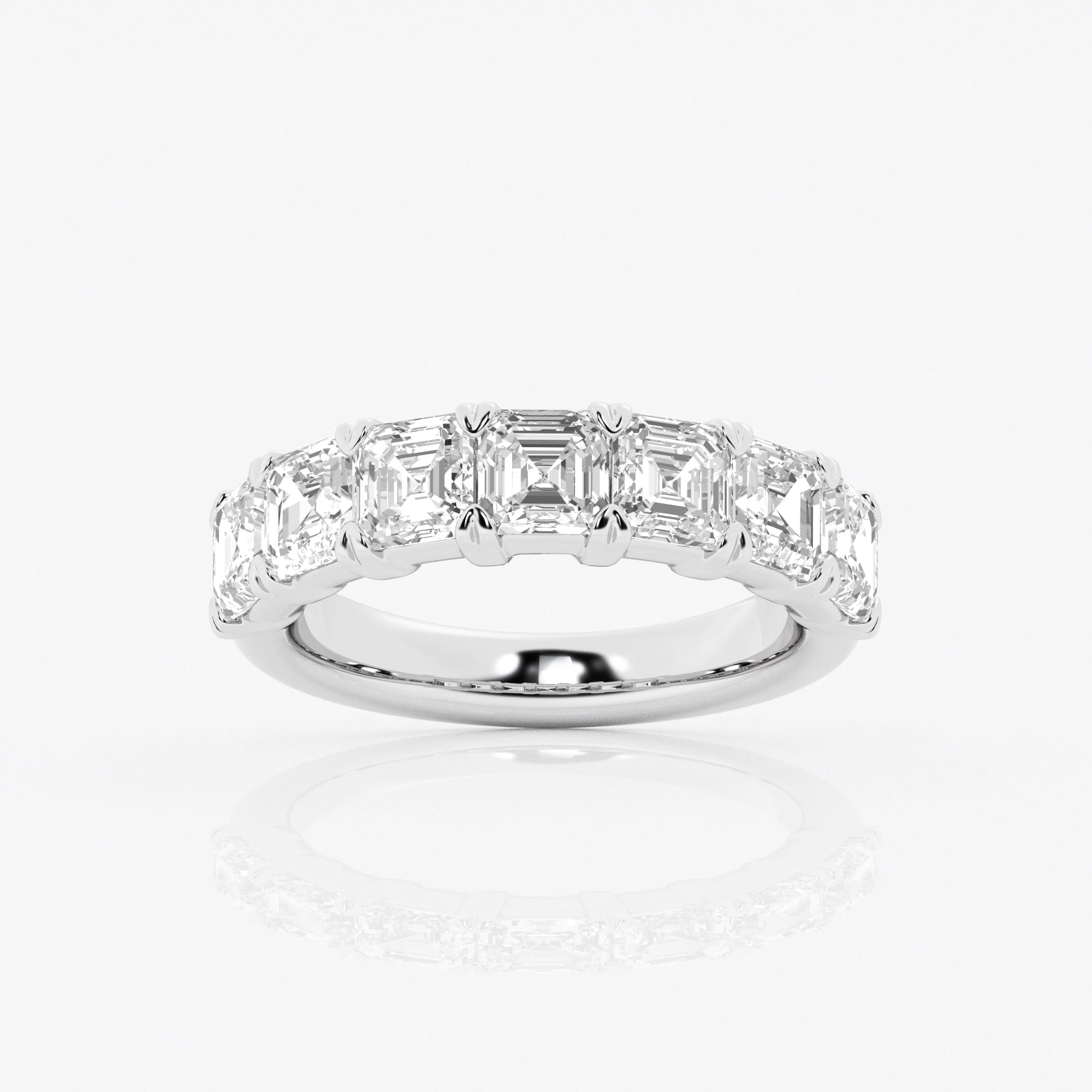 product video for 3 ctw Asscher Lab Grown Diamond Seven-Stone Anniversary Band
