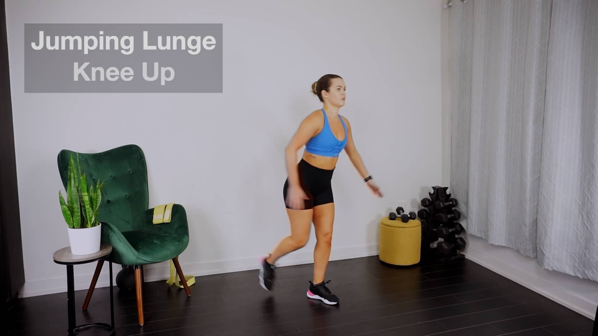 Jumping Lunge Knee Up on Vimeo