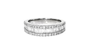 1.00 ct. t.w. Baguette and Round Diamond Ring in Sterling Silver