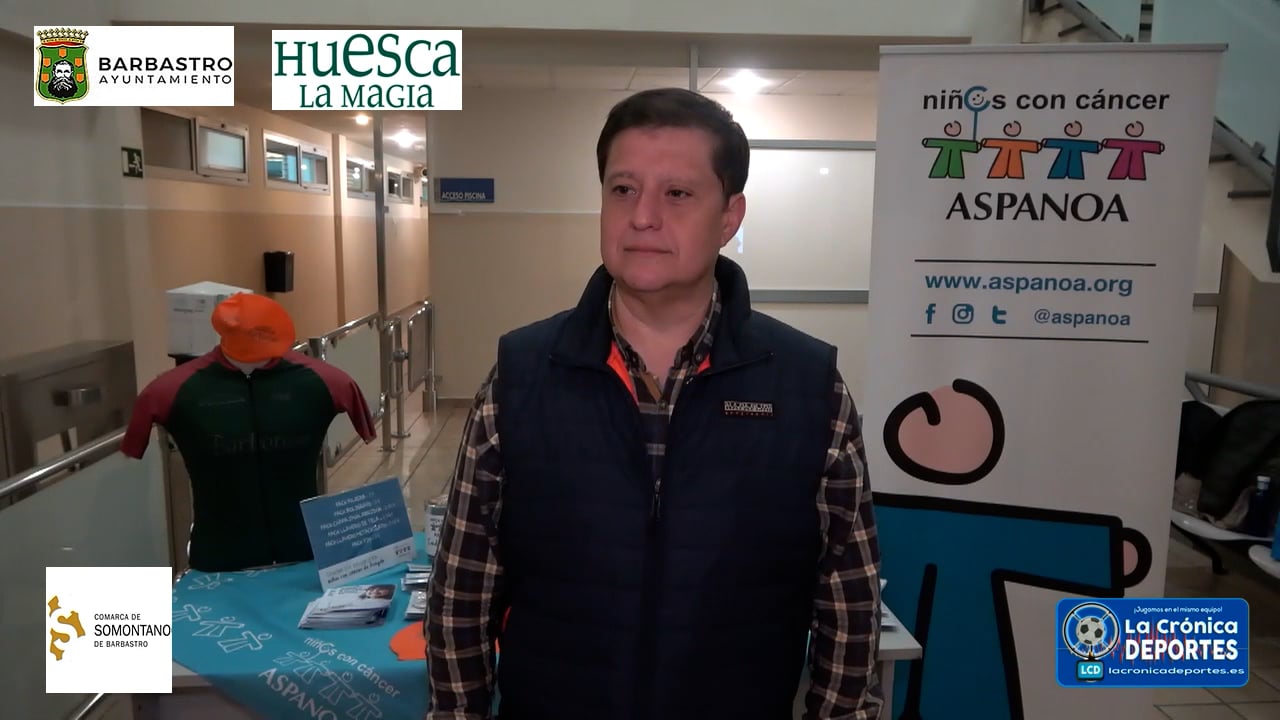 ÓSCAR TORRES (ASPANOA en Huesca) Hablamos de la II Jornada de Natación Solidaria de Barbastro en la Piscina Municipal Cubierta, para colaborar con la Asociación de Padres de Niños Oncológicos de Aragón. Organizada por el Club Barbastrense Barbotum.