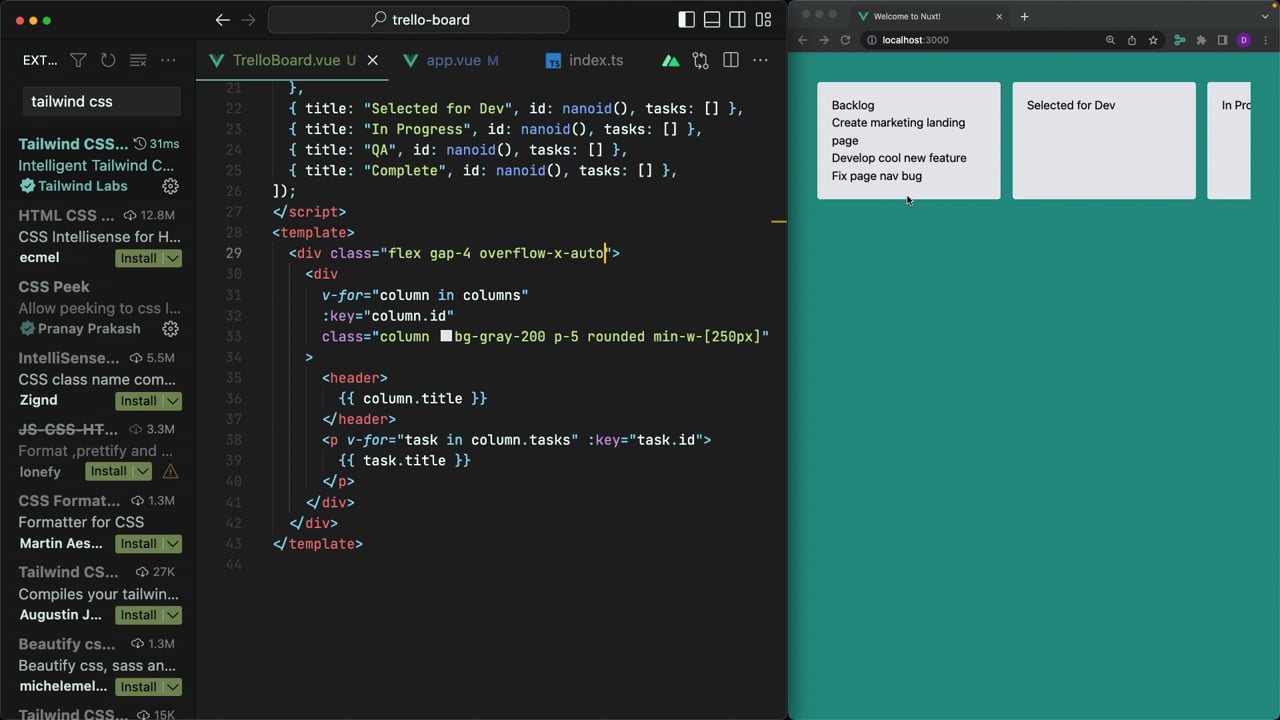 Style The Board With Tailwind CSS - A Vue.js Lesson From Our...