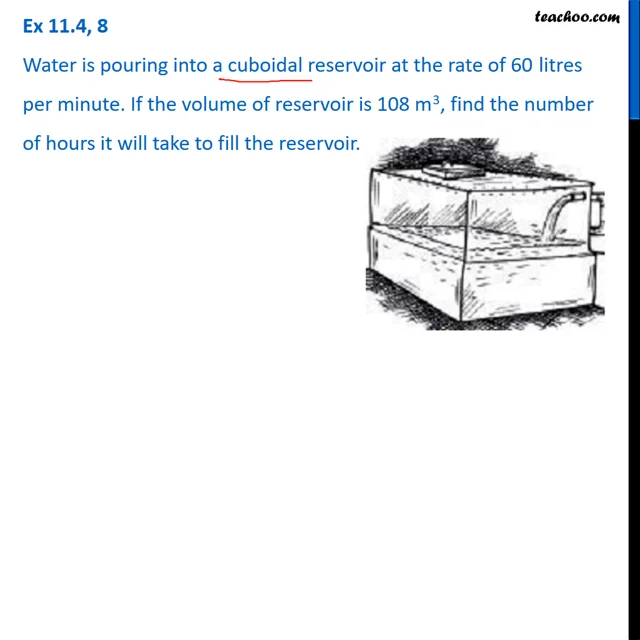 Litres per outlet metre cube