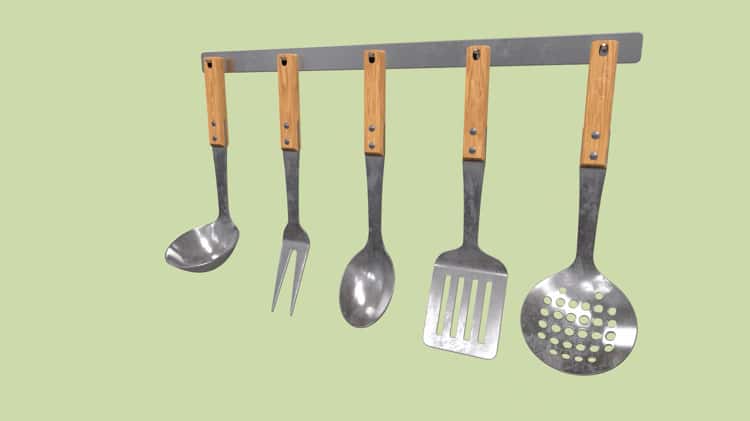 Kitchen spatula set 3D model