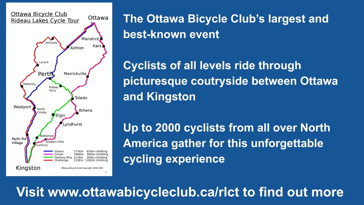 Ottawa Bicycle Club Rideau Lakes Cycle Tour Promo Video on Vimeo