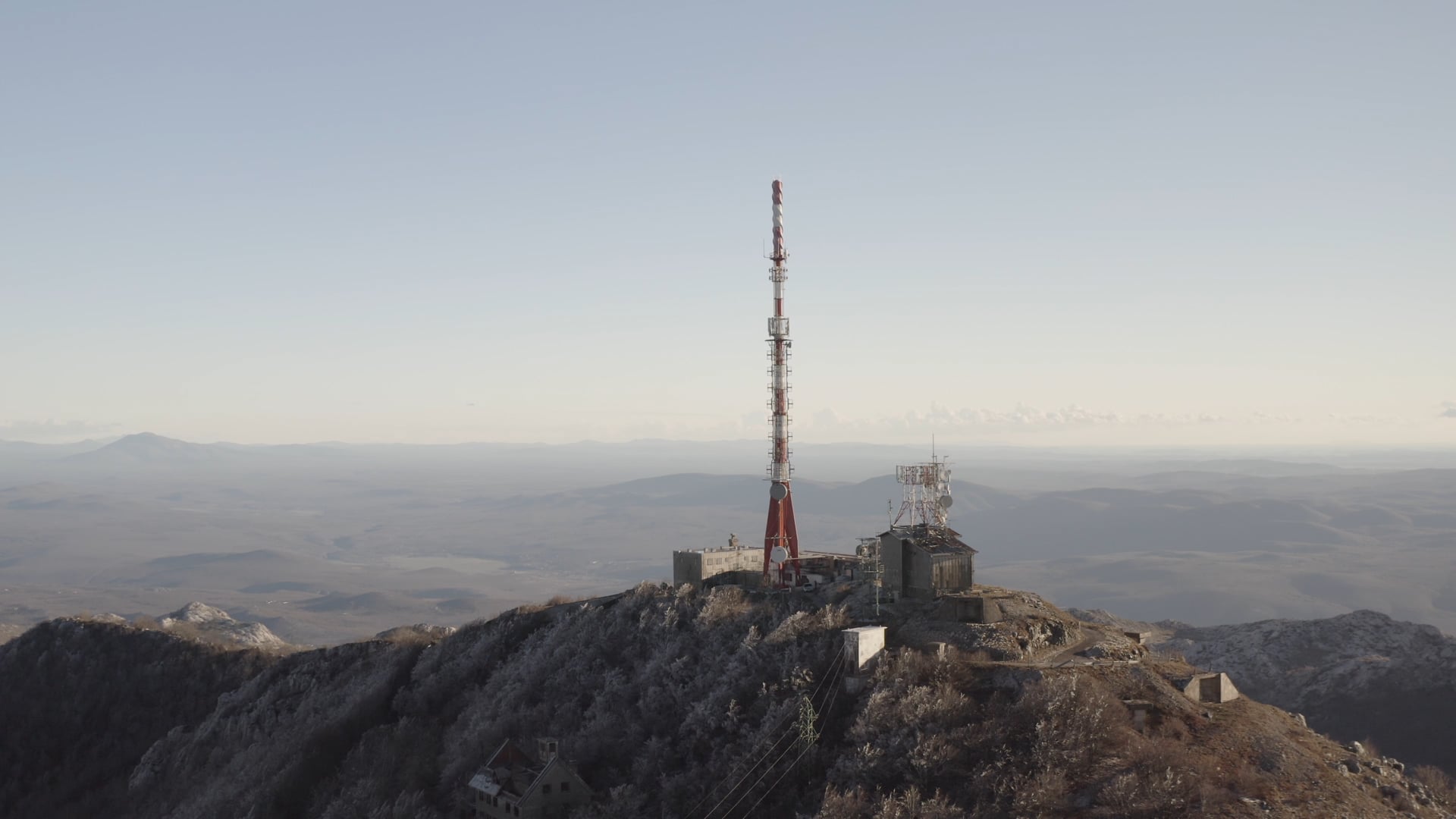 Slowly approaching the antenna on the top of the mountain
