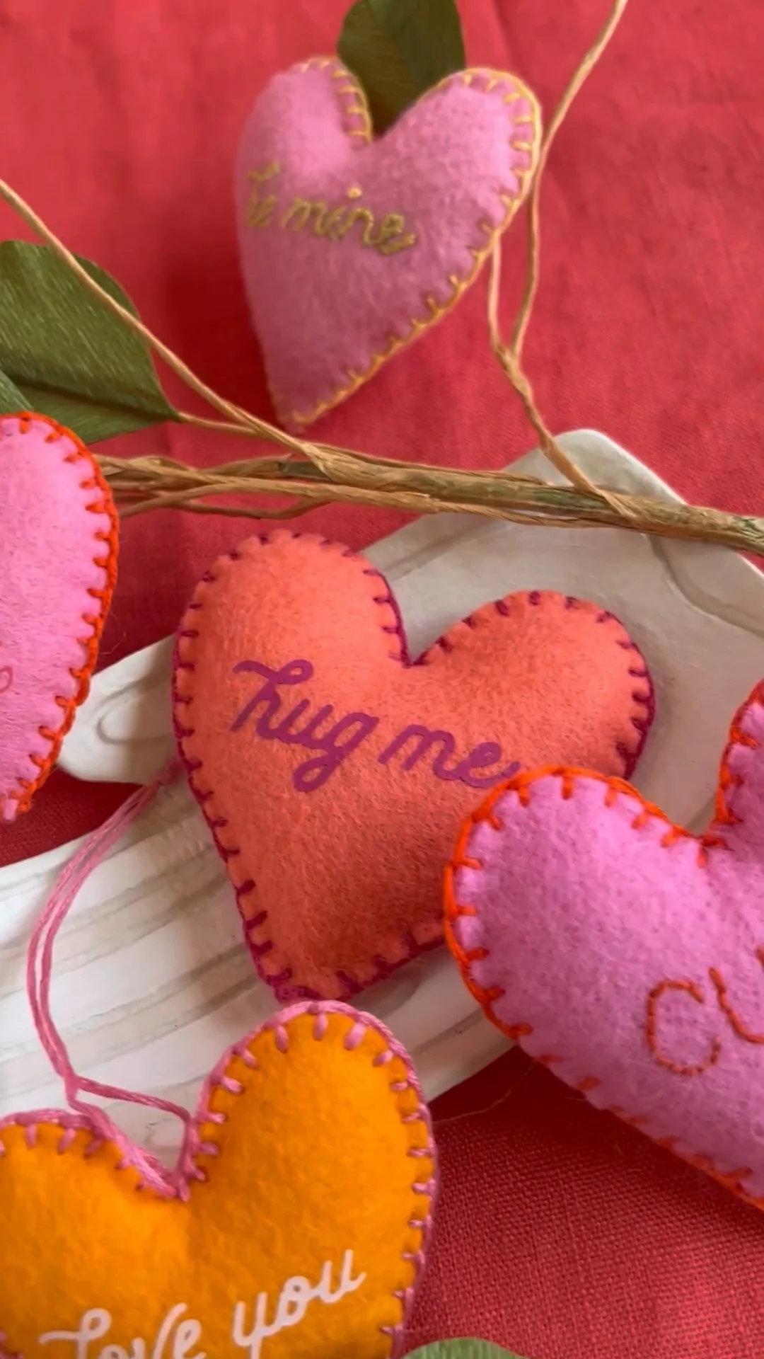 Stuffed Felt Conversation Hearts Template & Tutorial - Lia Griffith
