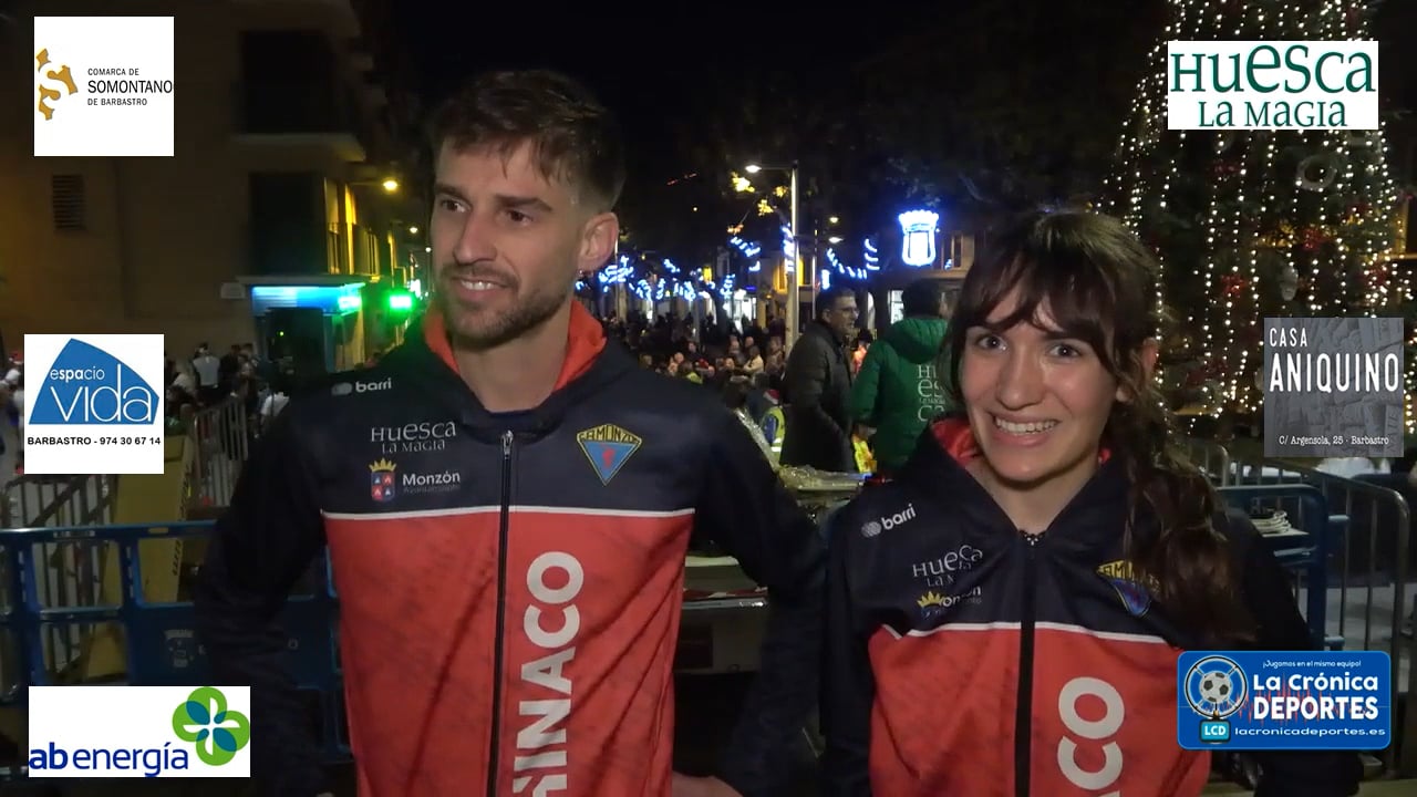 ARMANDO GARCÍA y MARTINA LAPLANA (Ganadores en Categoría Masculina y Femenina) 44 Edición de la San Silvestre en Barbastro, Memorial Rubén González 31.12.2022