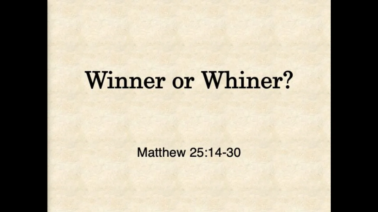 01-01-23 - Winner or Whiner? - Pastor David Feddes.mp4 on Vimeo