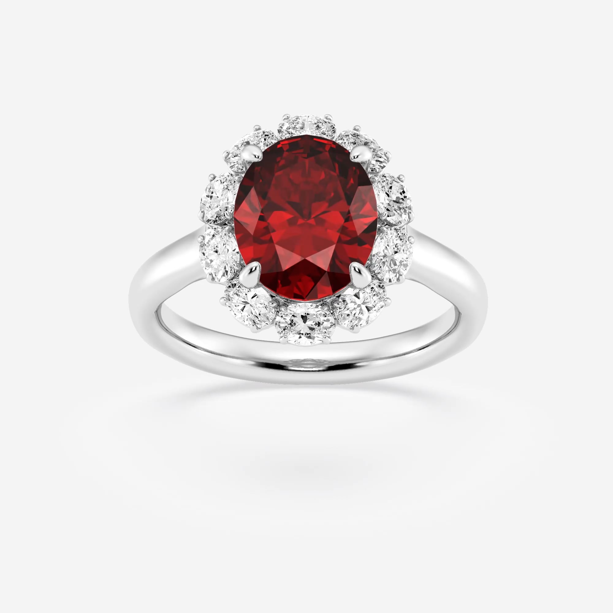 Halo Ruby Ring 8*10 Oval Ruby store Ring/18k gold filled Sterling Silver