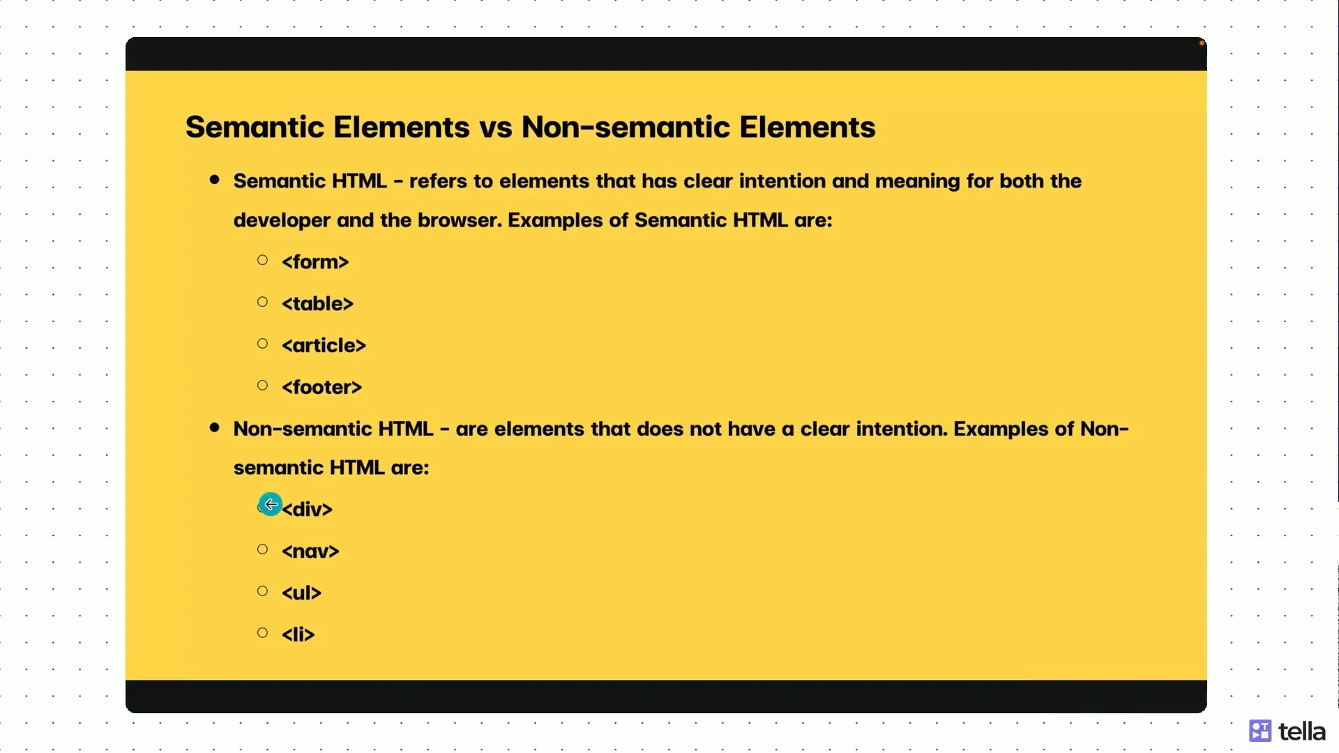19.) Unordered List Element on Vimeo
