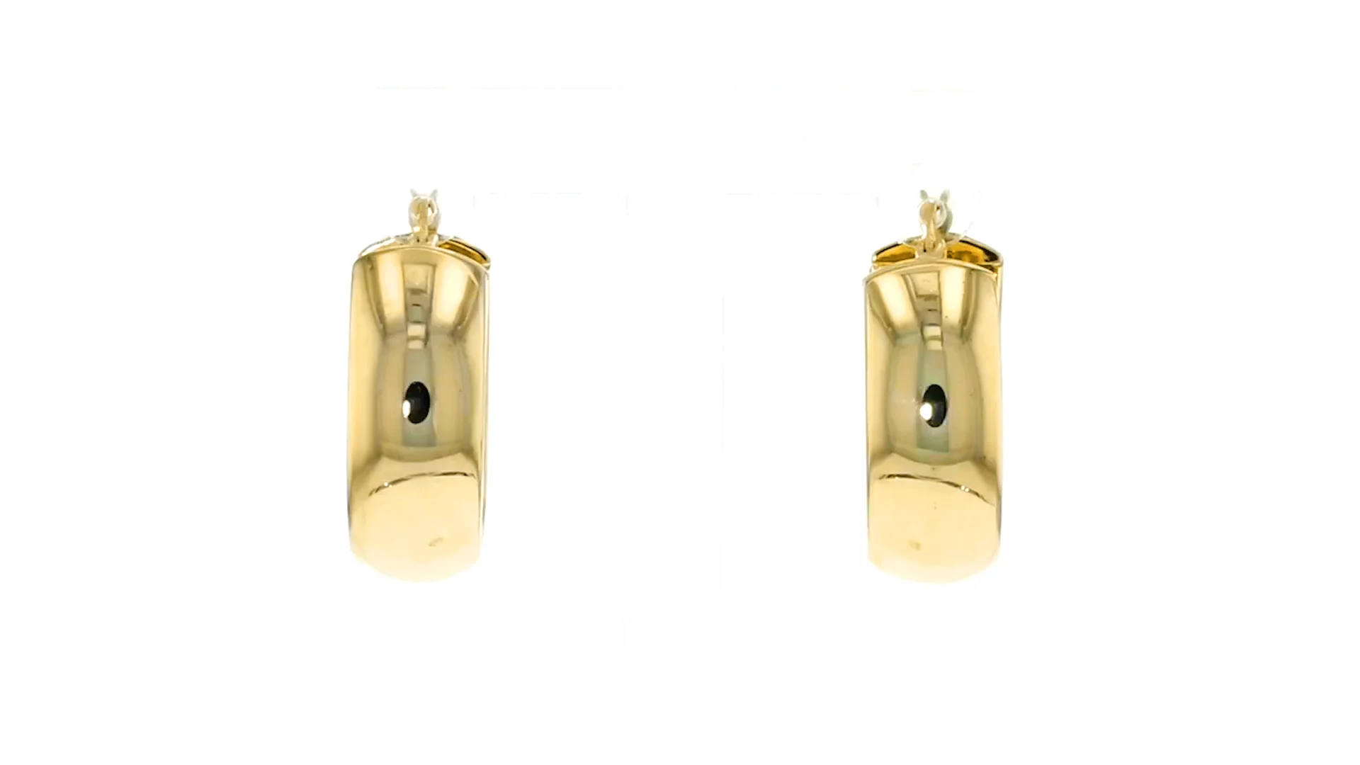 18kt Gold Over Sterling Wide Hoop Earrings. 1