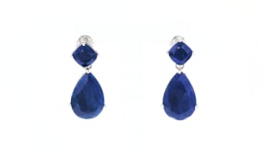 26.50 ct. t.w. Sapphire Drop Earrings in Sterling Silver