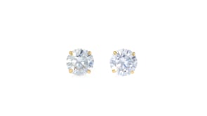 3.00 ct. t.w. CZ Stud Earrings in 14kt Yellow Gold