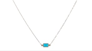 Turquoise Necklace with Diamond Accents in 14kt Yellow Gold
