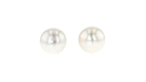 8-9mm Cultured Button Pearl Stud Earrings in 14kt Yellow Gold