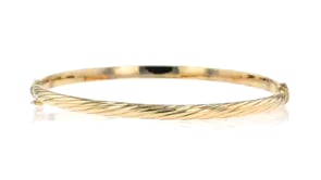 Italian 14kt Yellow Gold Grooved Bangle Bracelet