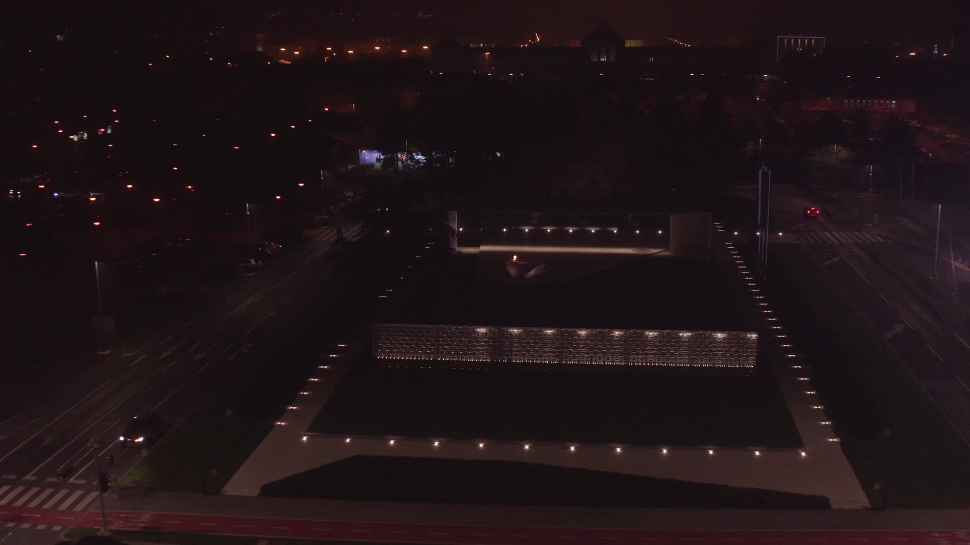 Approaching the monument at the road intersection, Zagreb