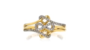 20 ct. t.w. Diamond Infinity Symbol and Love Knot Ring in 14kt Yellow Gold
