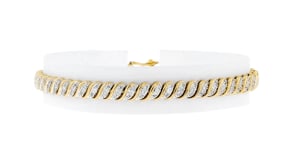 1.00 ct. t.w. Diamond Twisted-Link Bracelet in 18kt Gold Over Sterling