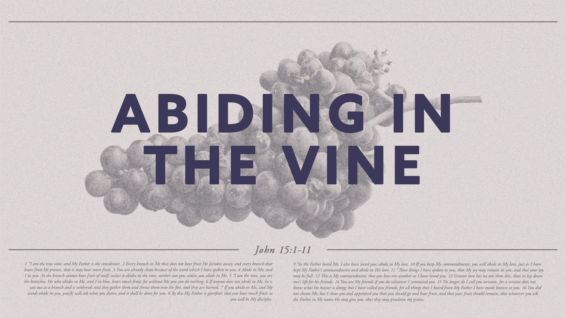 Abiding in the Vine - John 15:1-11