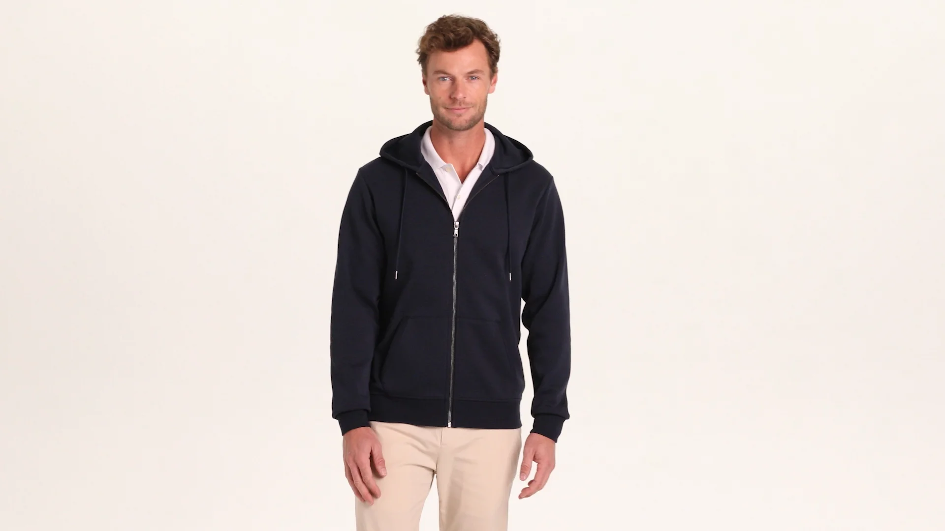 Brooks Brothers Double-Knit Full-Zip Hoodie With Custom Embroidery, BB18208