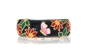 Multicolored Enamel Nature-Inspired Ring in 18kt Gold Over Sterling